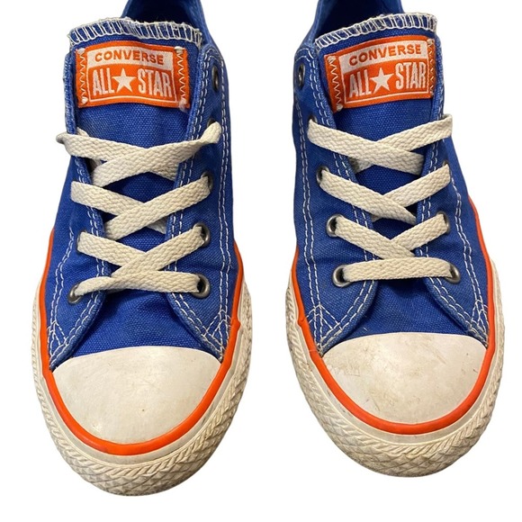 Converse Chuck All Stars Taylor Low Top Blue and Red Size 1.5 Youth Unisex - Picture 3 of 7